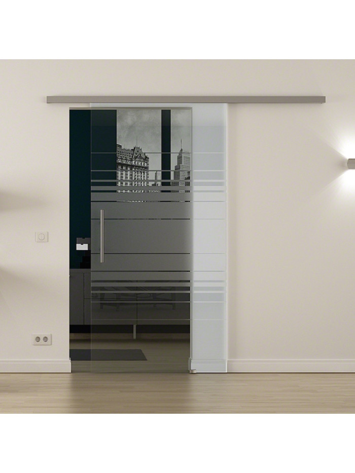 Sondermaß Glasschiebetür Design Hamburg (H) ProfiSlide-Beschlag Komplettset, mit SoftClose