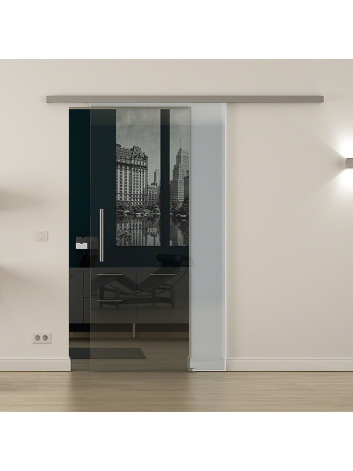 Sondermaß Glasschiebetür Design Klarglas (K) ProfiSlide-Beschlag Komplettset, mit SoftClose